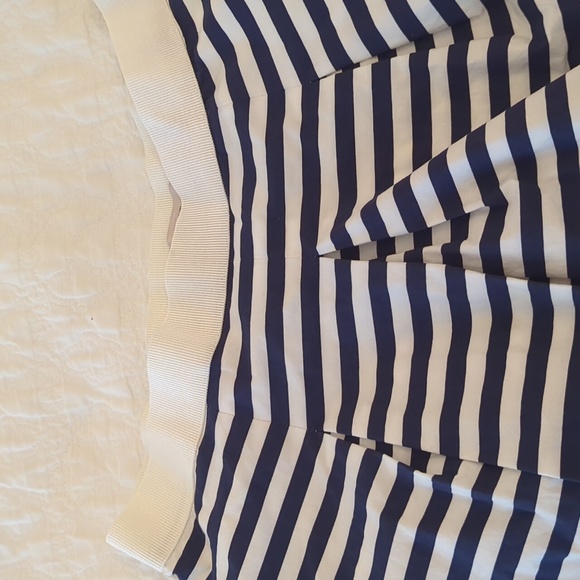 Loft Navy and white striped pleated midi skirt. It comes from a smoke-free home. - Picture 2 of 3